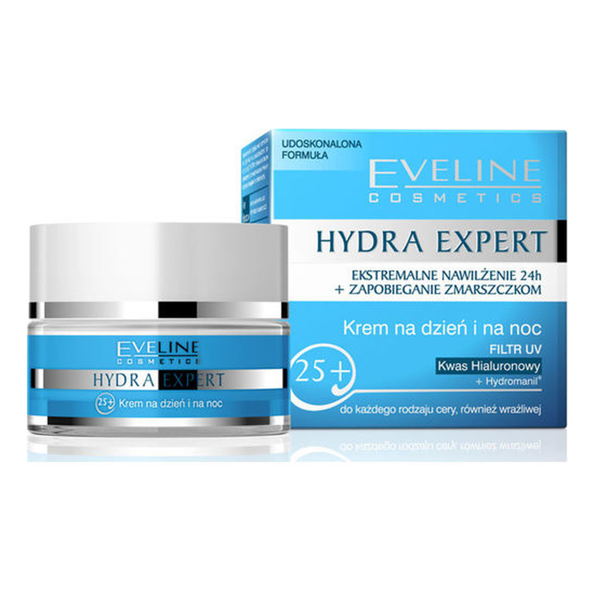Eveline Hydra Expert Krem Na Dzień i Na Noc 25+ Każdy Rodzaj Skóry 50ml