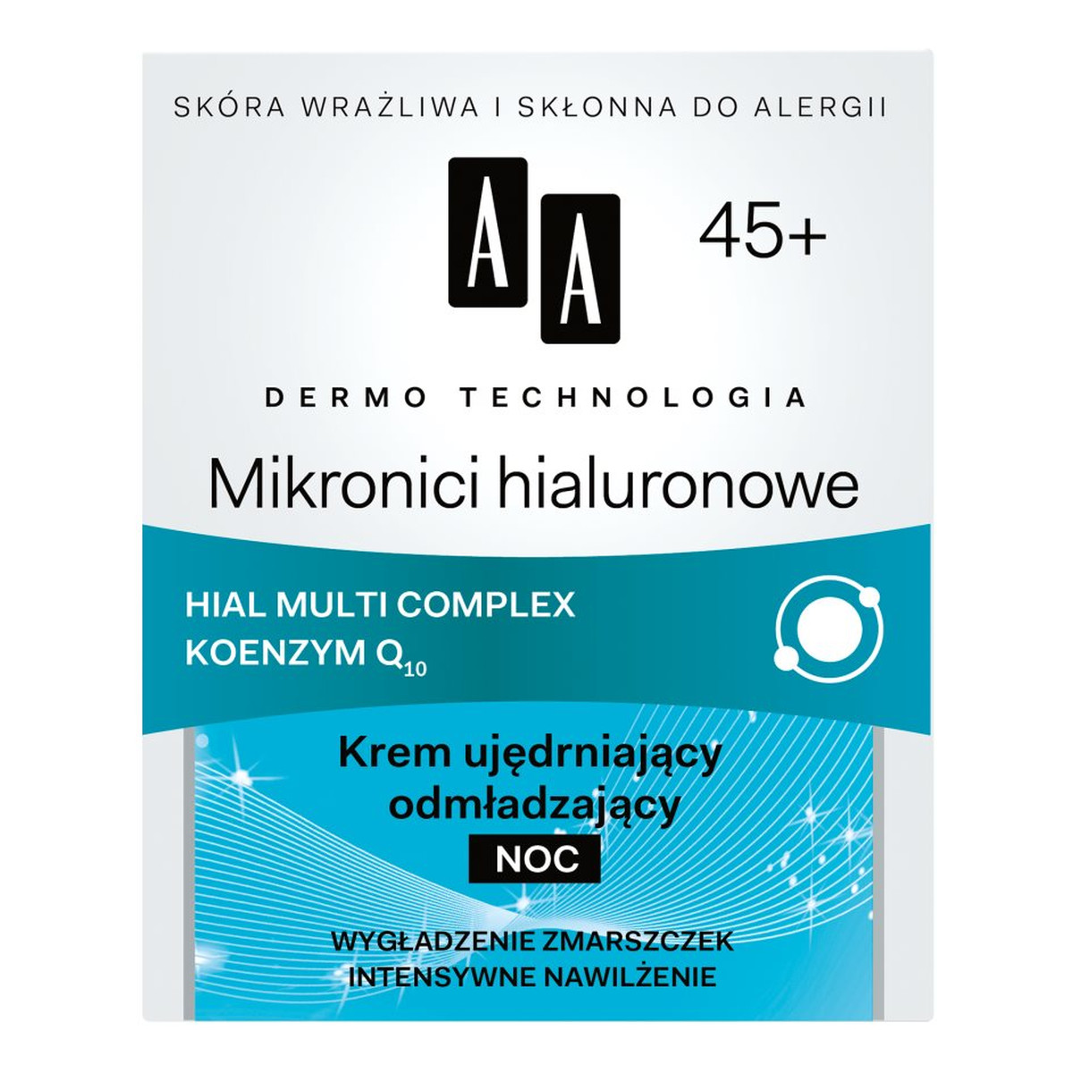 AA Dermo Technologia 45+ Mikronici hialuronowe Krem ujędrniający odmładzający na noc 50ml