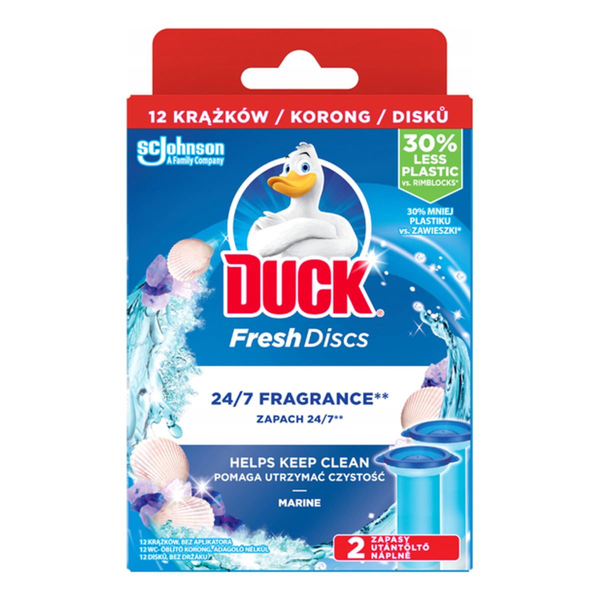 Duck Fresh Discs Discs Marine Podwójny zapas krążka żelowego do toalety 2 x 36ml
