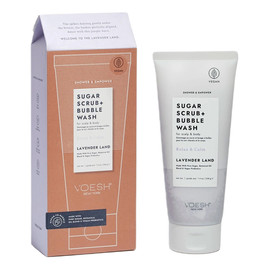 Sugar scrub + bubble wash cukrowy peeling myjący do ciała i skóry głowy lavender land 210g