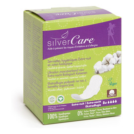 Silver care ekstradługie podpaski na noc z bawełny organicznej 8szt