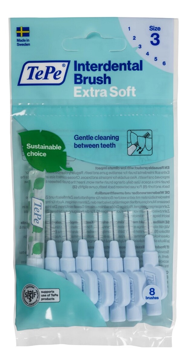 Extra soft szczoteczki do przestrzeni międzyzębowych 0.6mm jasnoniebieskie 8szt