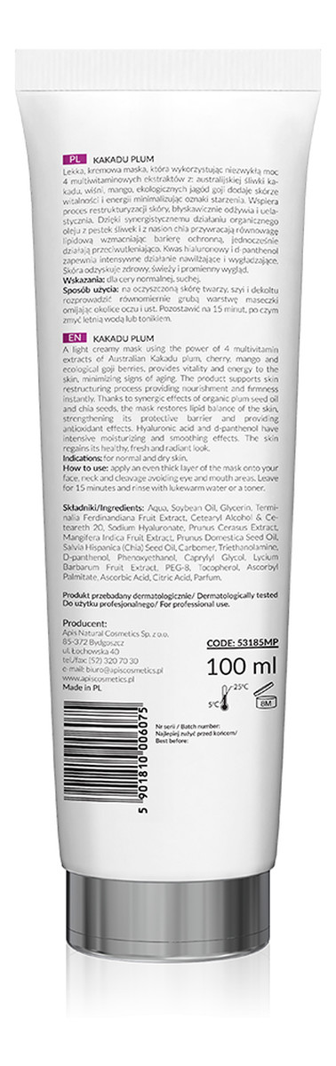 Mask Śliwkowa maska do cery normalnej i suchej