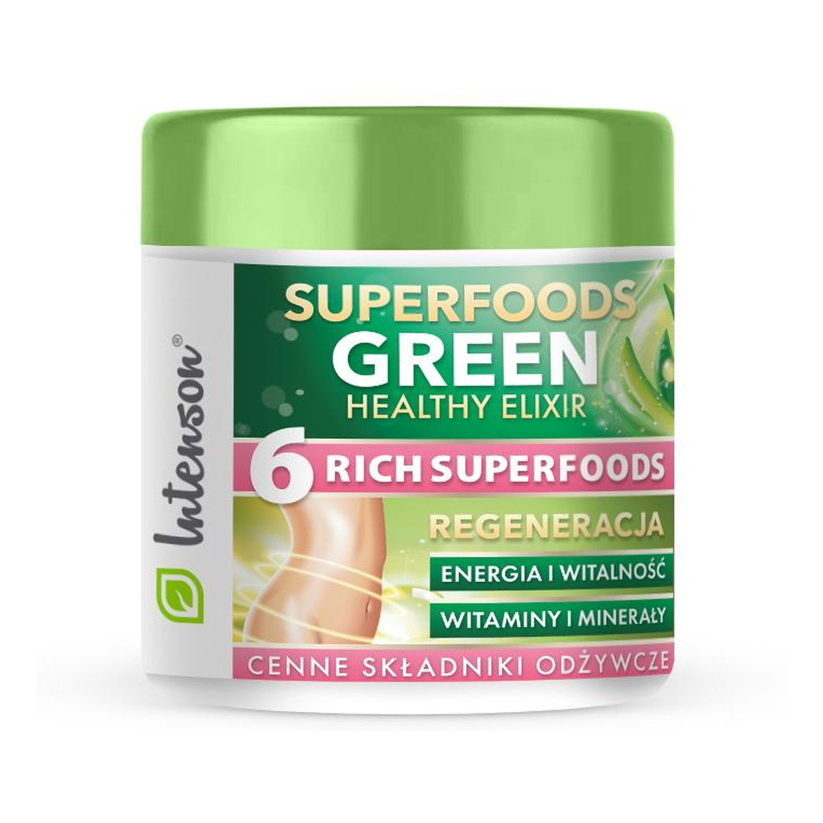Intenson Superfoods green healthy elixir koktajl pobudzający suplement diety 150g