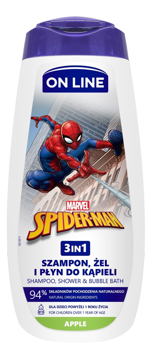 Żel pod prysznic 3w1 dla dzieci Spiderman - Apple