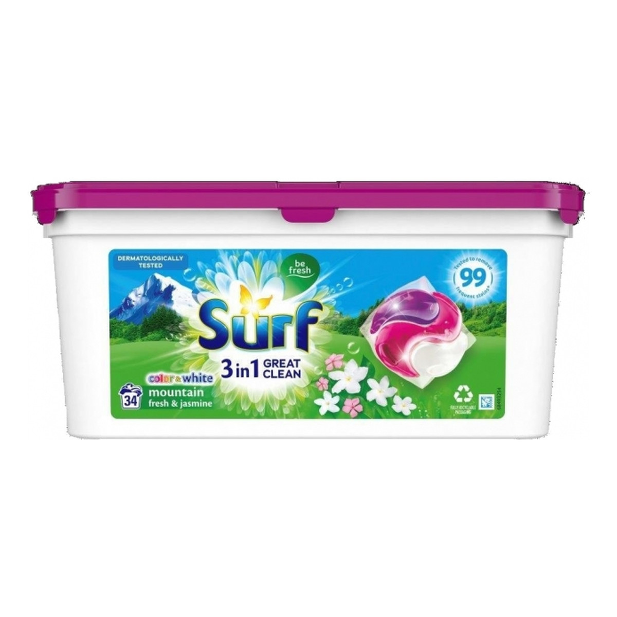 Surf Kapsułki do prania Mountain Fresh & Jasmine 34 szt.