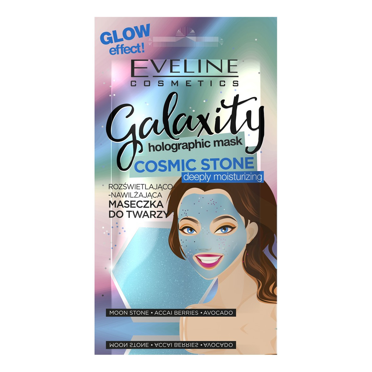 Eveline Galaxity Holographic Mask Maseczka do twarzy rozświetlająco-nawilżająca Cosmic Stone 10g
