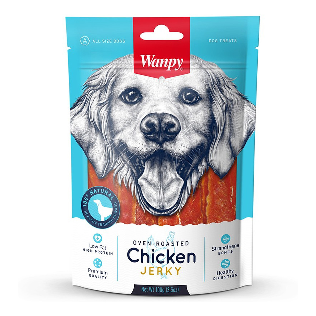 Wanpy Dogs przekąski dla psów chicken-paseczki z kurczaka 100g