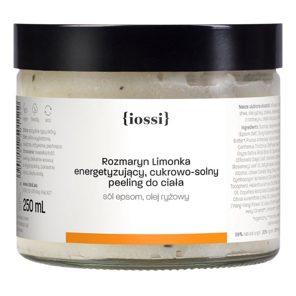 Iossi Rozmaryn limonka energetyzujący cukrowo-solny peeling do ciała 250ml