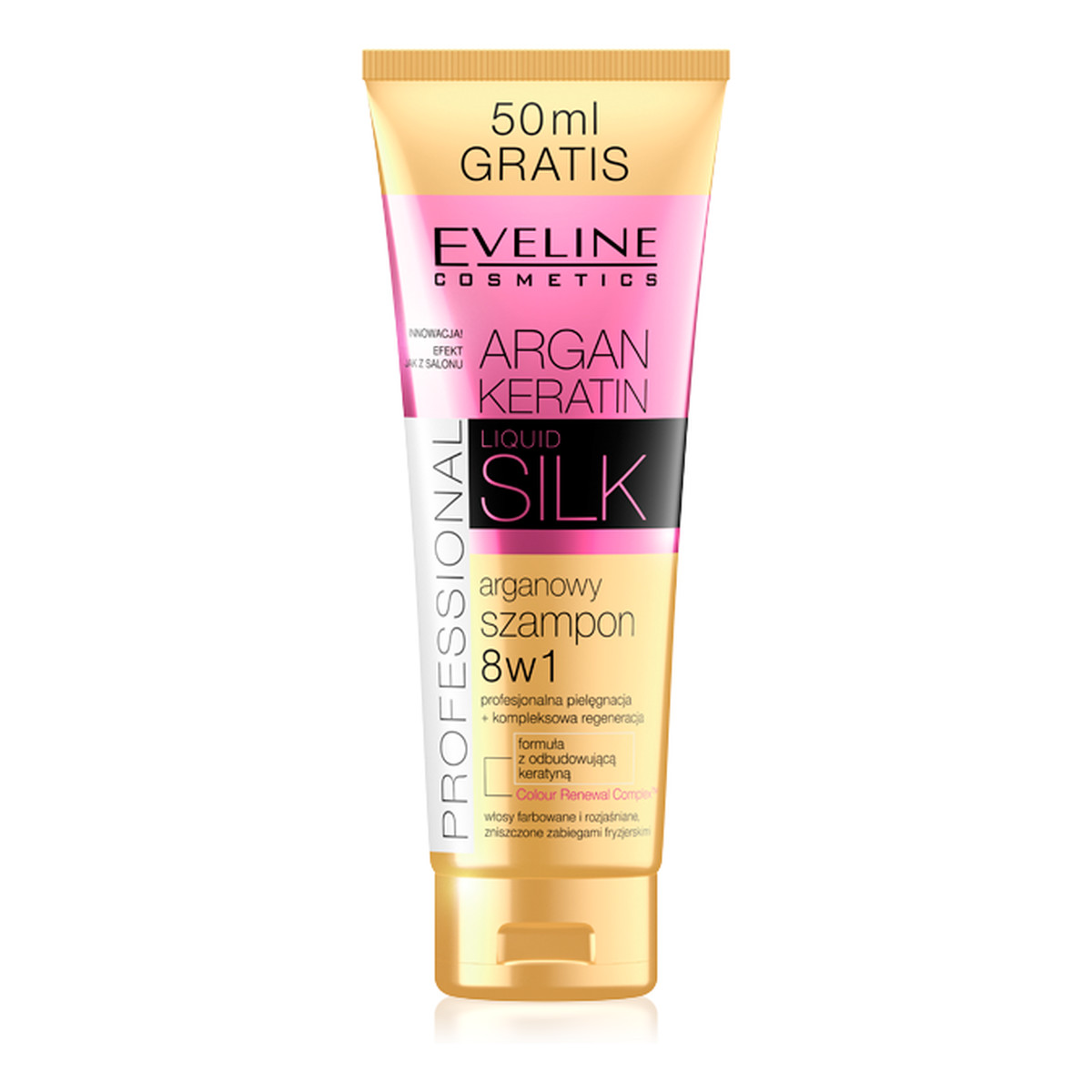 Eveline Silk Argan + Keratin Arganowy Szampon Do Włosów 8w1 250ml