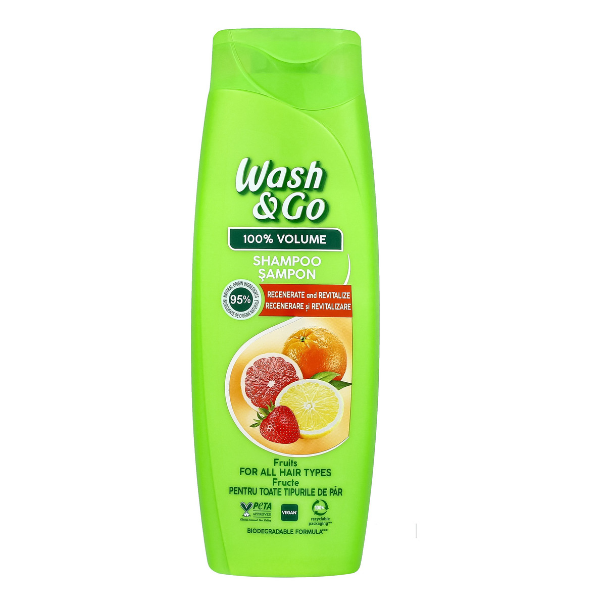 Wash&Go Fruits Szampon do wszystkich rodzajów włosów Regeneracja i Rewitalizacja 360ml