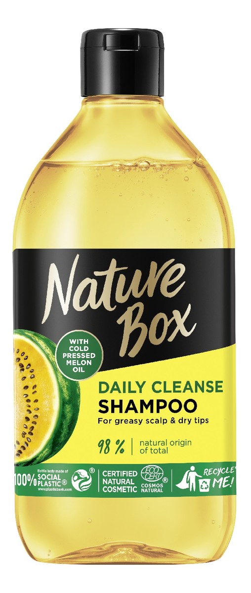 Melon oil szampon do włosów oczyszczający do przetłuszczającej się skóry głowy i wysuszonych końcówek z olejem z pestek z żółtego arbuza