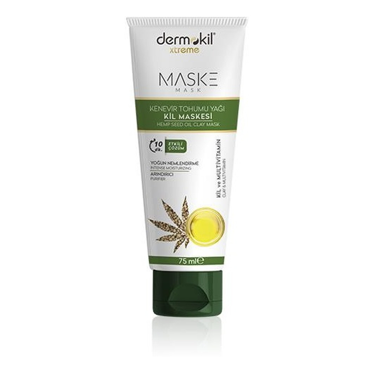 Dermokil Xtreme hemp seed oil clay mask maseczka do twarzy z olejem konopnym 75ml