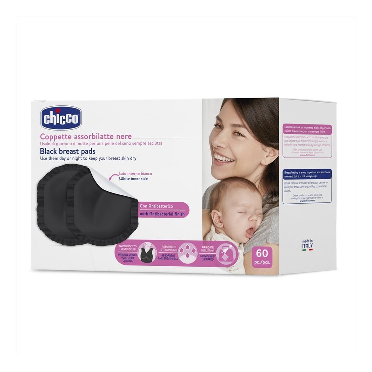 Breast pads wkładki laktacyjne czarne 60szt