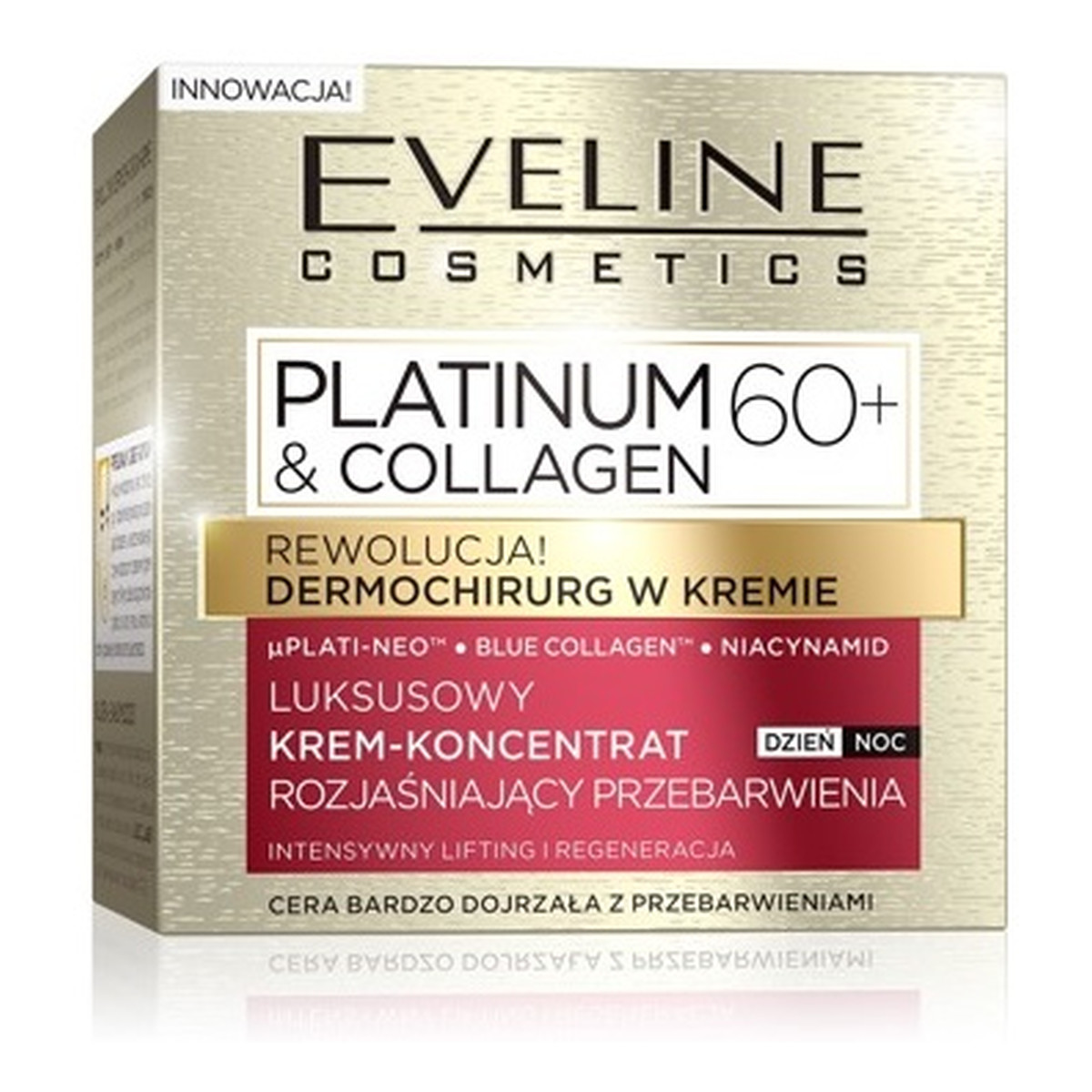 Eveline Platinum & Collagen Krem-koncentrat 60+ rozjaśniający przebarwienia na dzień i noc 50ml