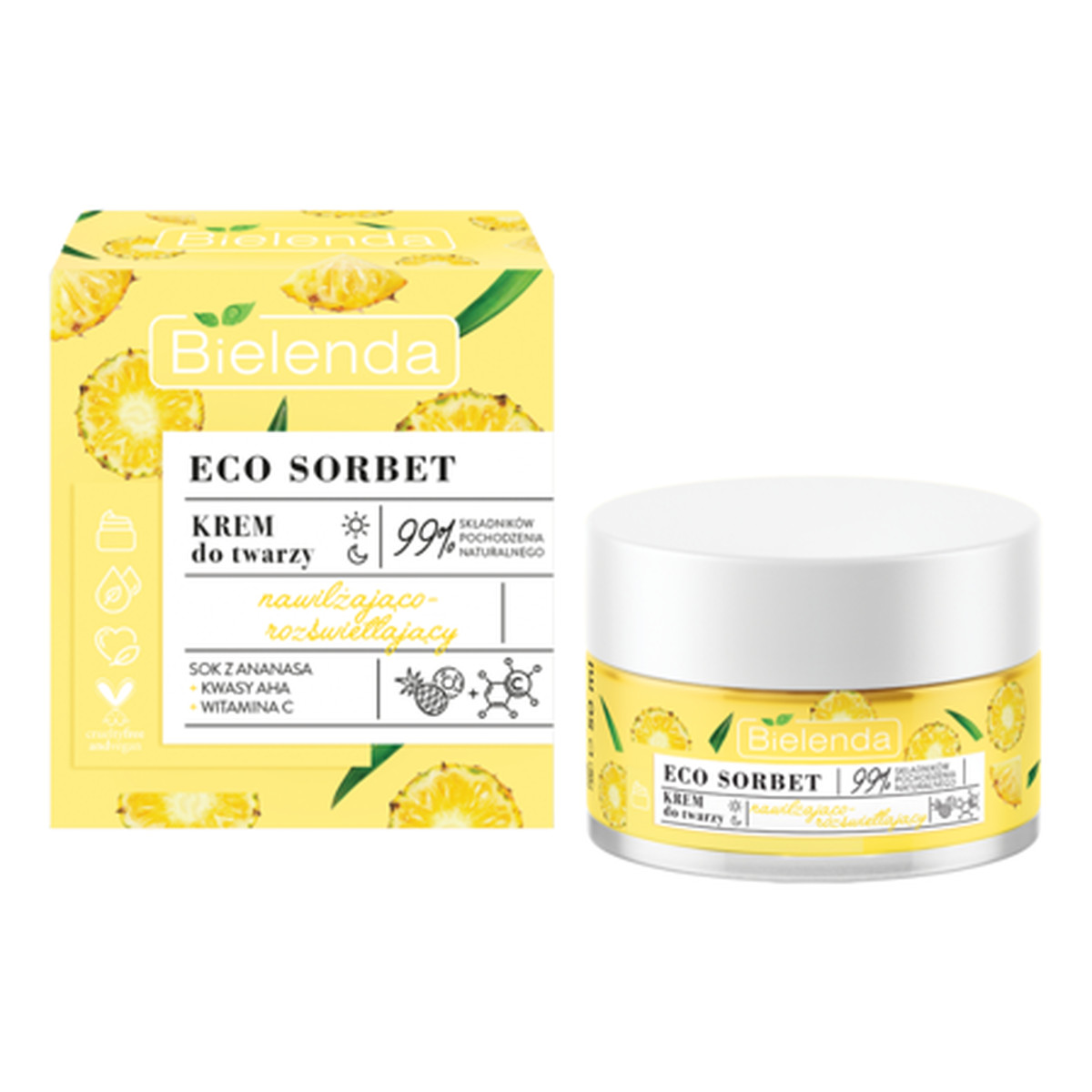 Bielenda Eco Sorbet Ananas Krem nawilżająco-rozświetlający na dzień i noc 50ml