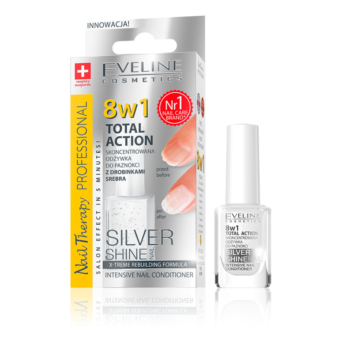 Eveline Nail Therapy Odżywka Do Paznokci 8w1 Silver 12ml