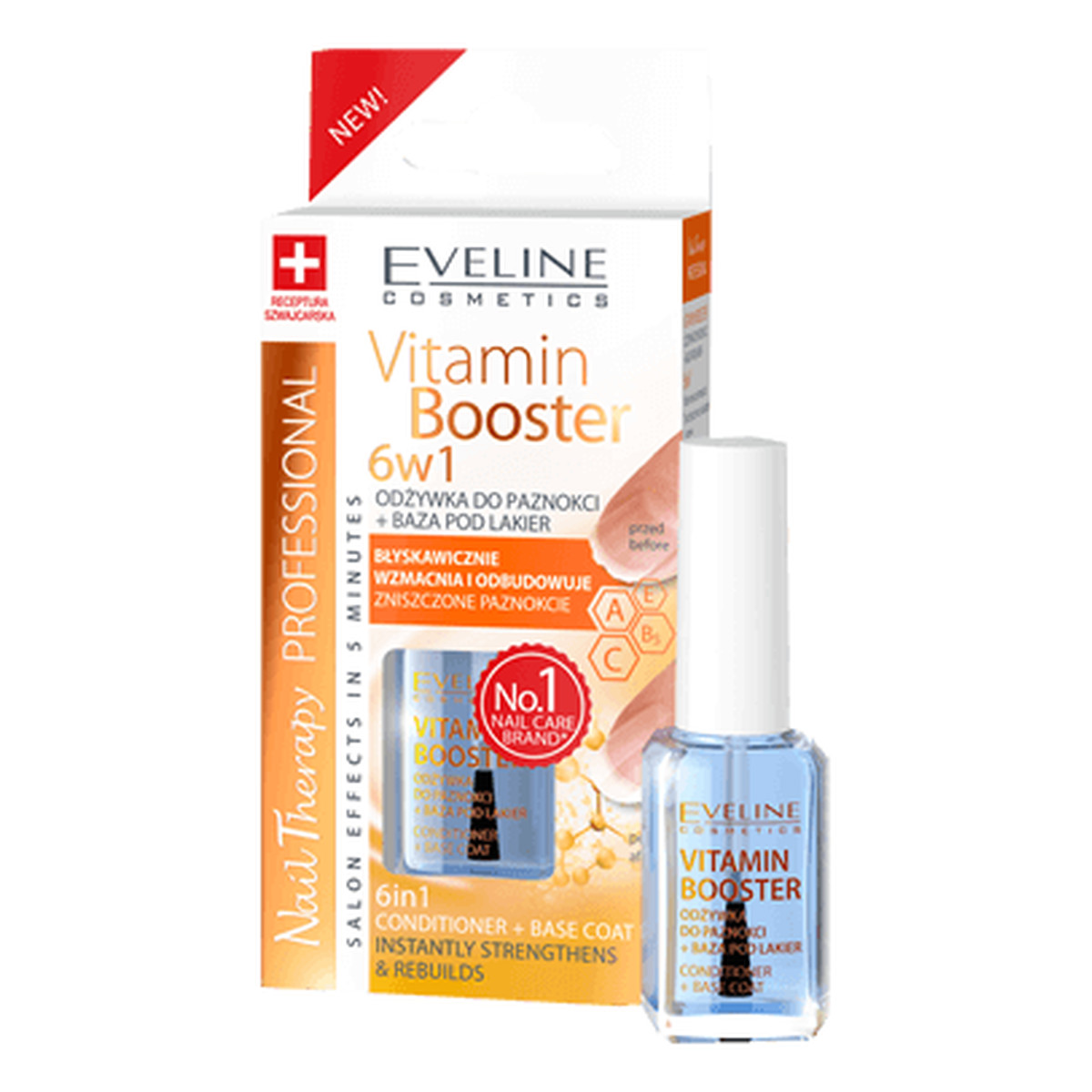 Eveline Vitamin Booster 6w1 Odżywka Do Paznokci + Baza Pod Lakier 12ml