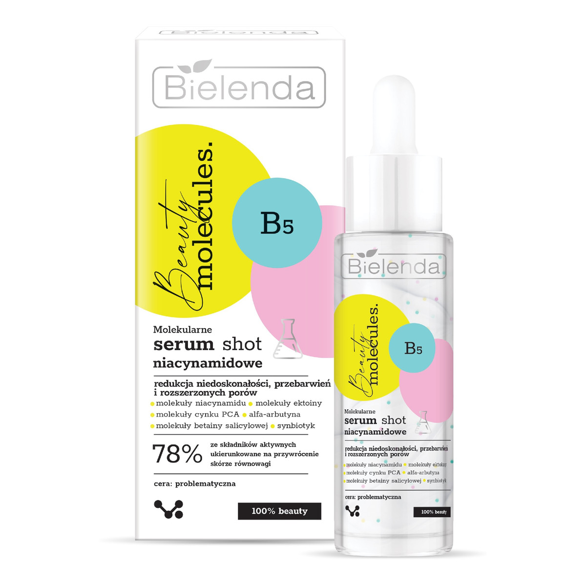 Bielenda Beauty Molecules.Molekularne Serum Shot niacynamidowe - do cery problematycznej 30ml
