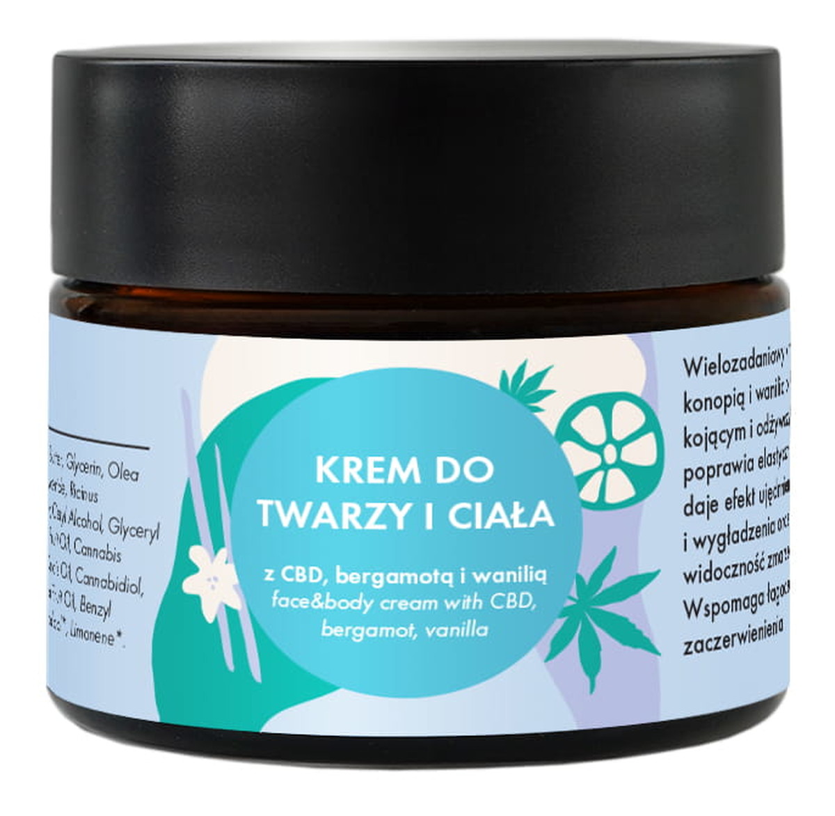 Krem do twarzy i ciała z CBD bergamotą i wanilią