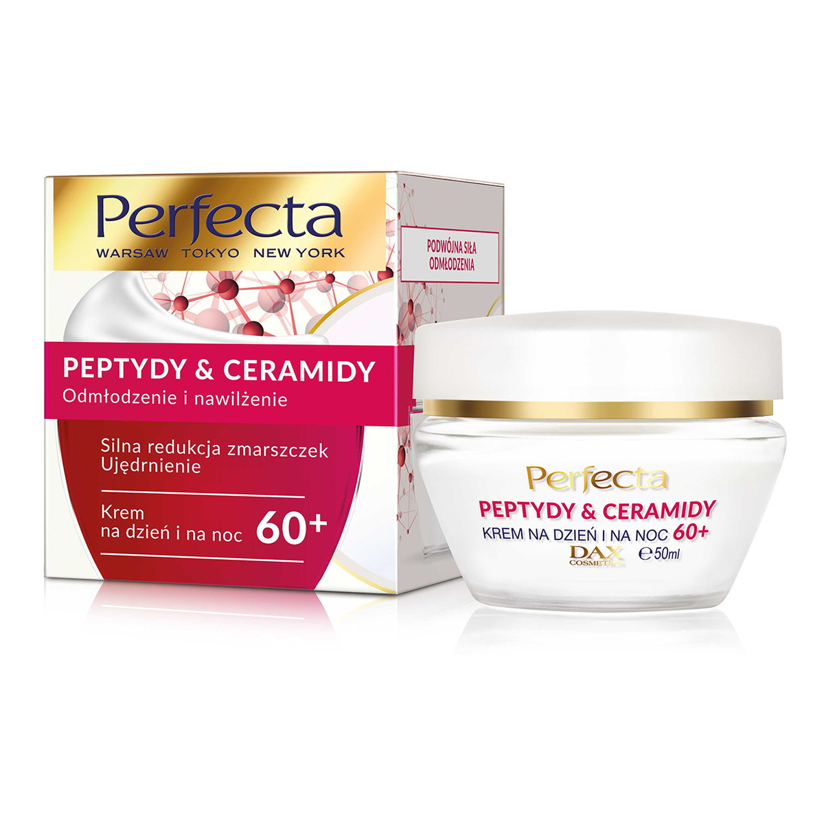 Perfecta Peptydy & Ceramidy 60+ krem do twarzy silna redukcja zmarszczek i ujędrnienie na dzień i na noc 50ml