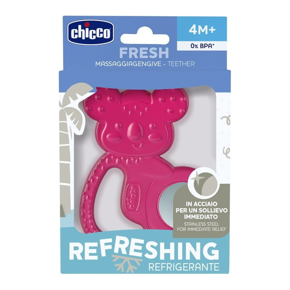 Chicco Gryzak ze stalą nierdzewną Koala 4m+ Girl