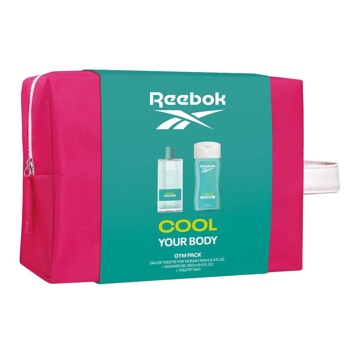 Reebok Cool Your Body Zestaw prezentowy - kosmetyczka woda toaletowa 100ml + żel pod prysznic 250ml