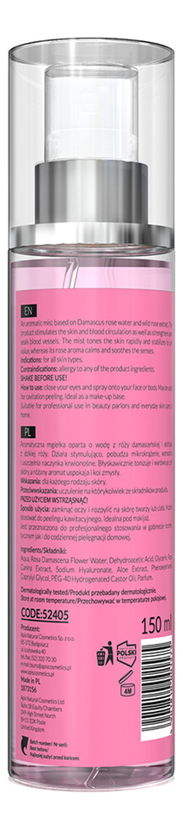 Mgiełka z Wodą Różaną i Ekstraktem z Dzikiej Róży