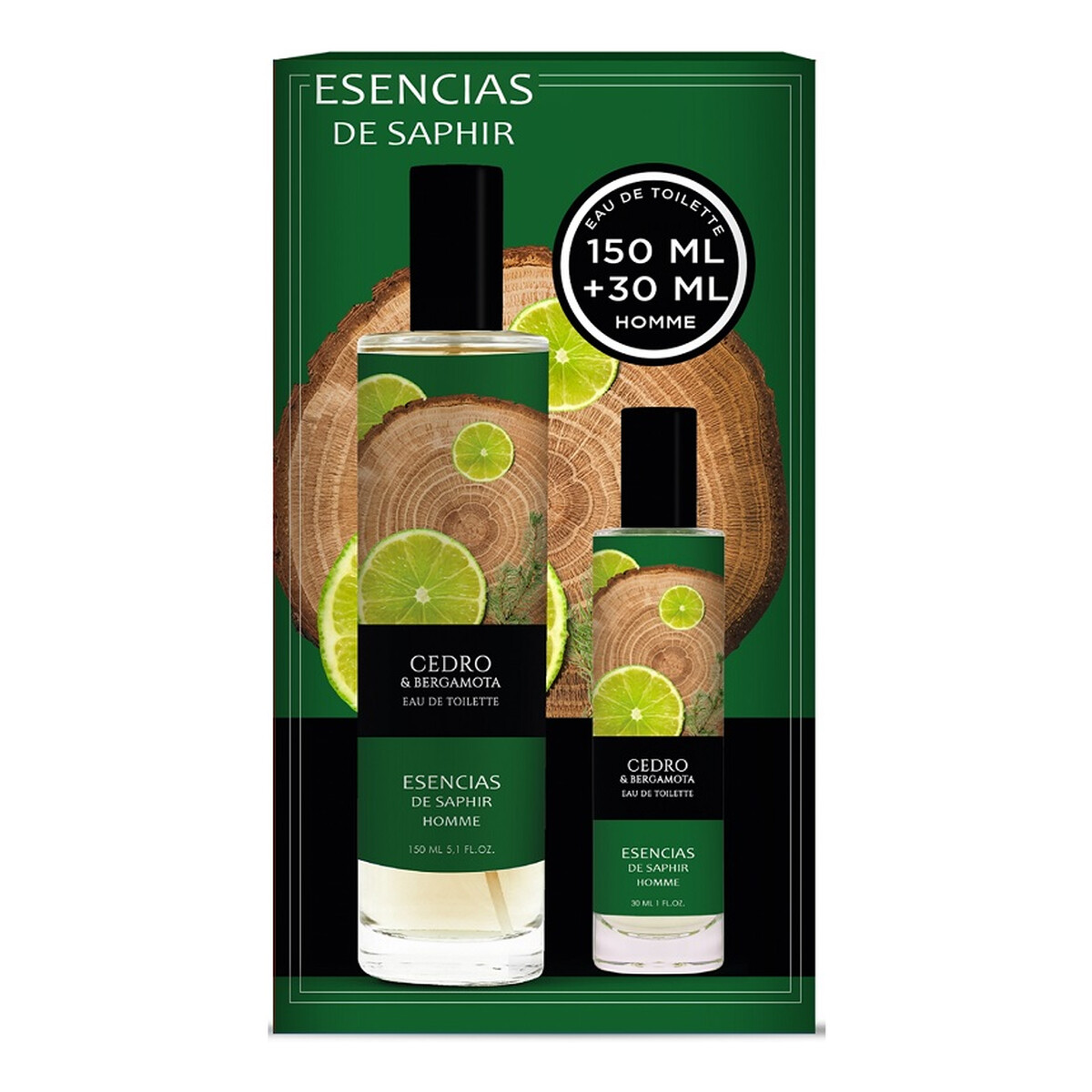 Saphir Esencias Cedro & Bergamota Zestaw woda toaletowa spray 150ml + woda toaletowa spray 30ml