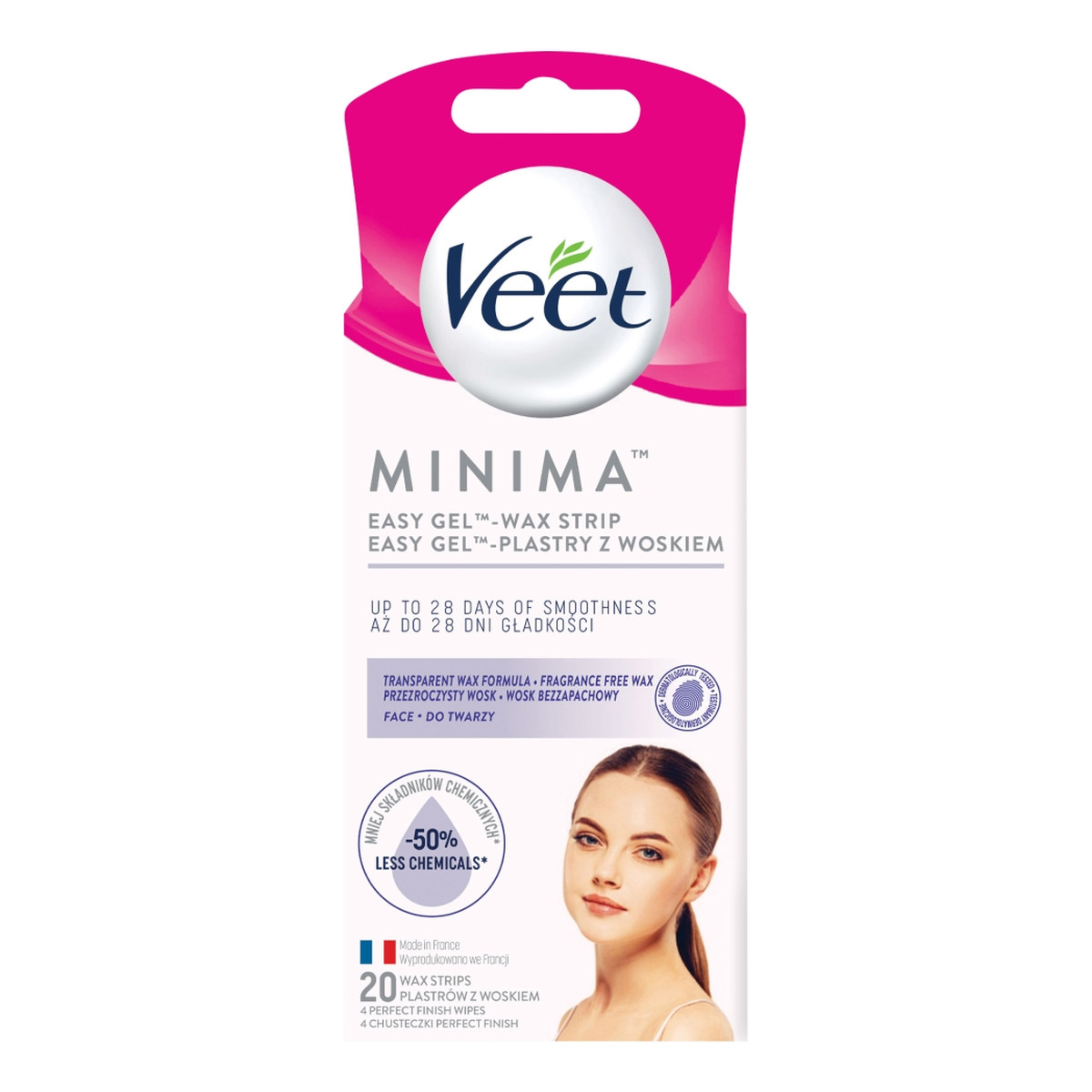 Veet Minima Easy Gel plastry do depilacji z woskiem 20szt