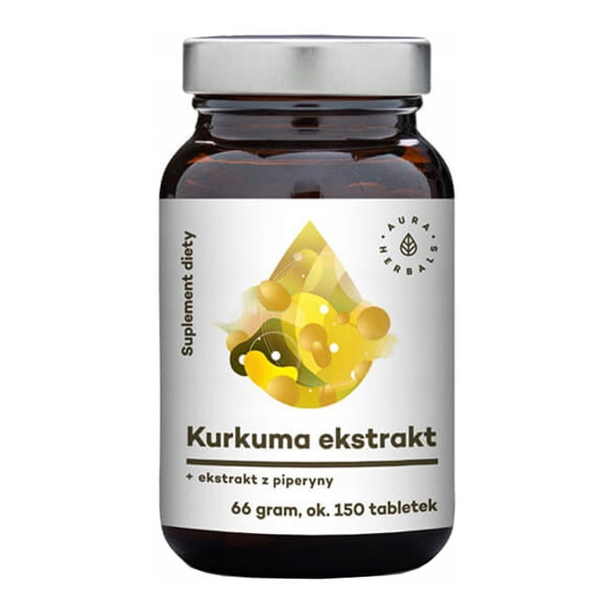 Aura Herbals Kurkuma Ekstrakt + piperyna ekstrakt suplement diety 150 tabletek 66g