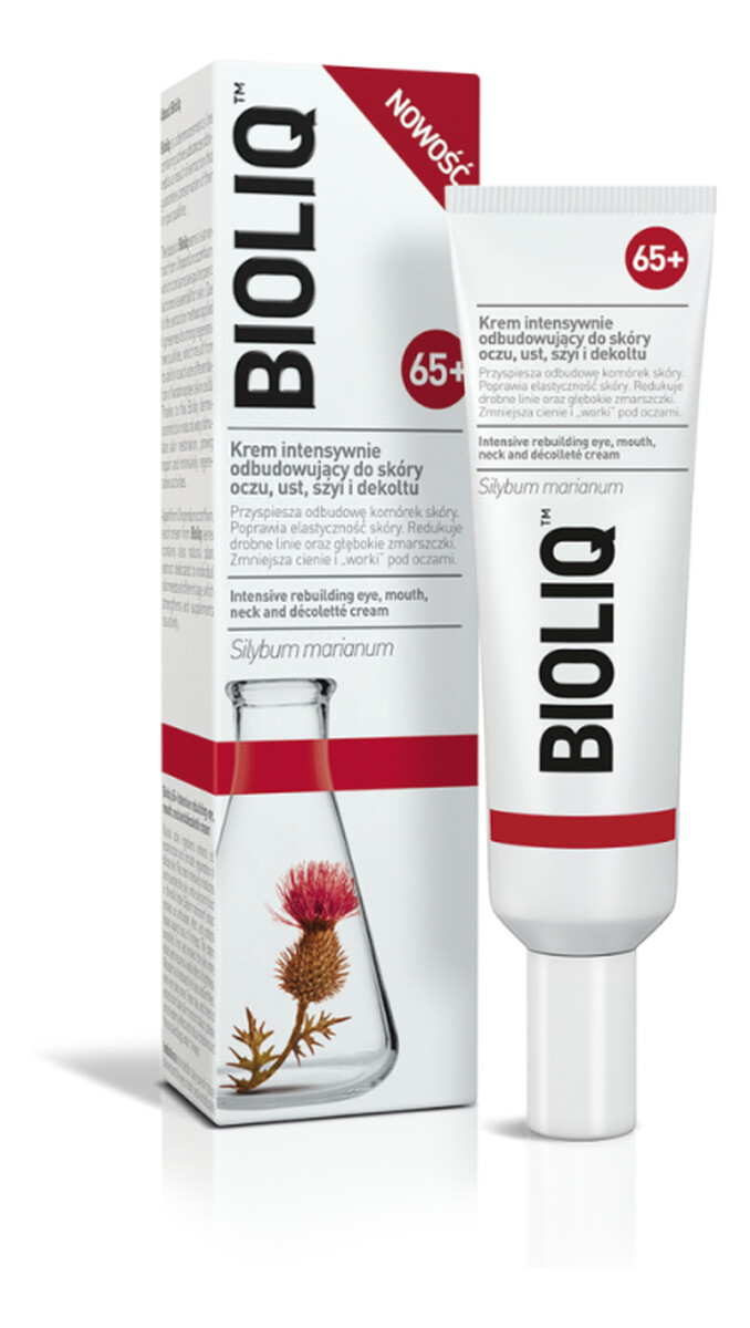 Krem intensywnie odbudowujący do skóry oczu, ust, szyi i dekoltu 65+