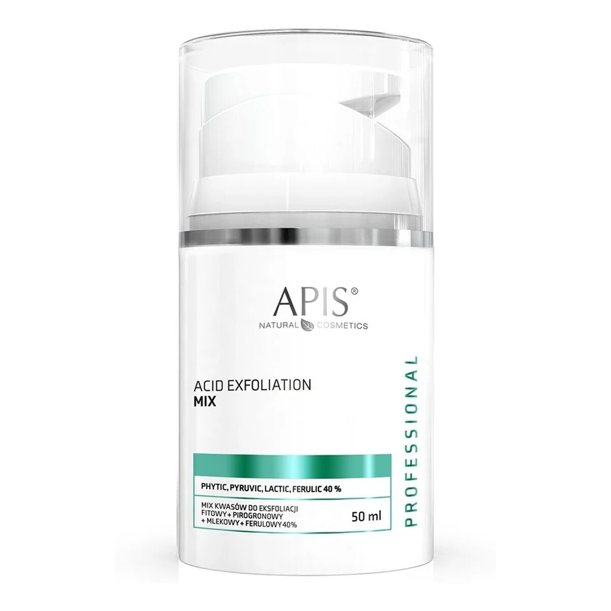 Apis Exfoliation Acid mix kwasów do eksfoliacji Fitowy + Pirogronowy + Mlekowy + Ferulowy 40% 50ml
