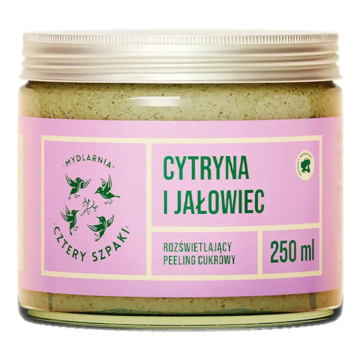 Mydlarnia Cztery Szpaki Rozświetlający peeling cukrowy cytryna i jałowiec 250ml