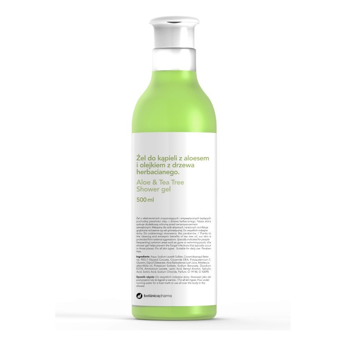 Botanicapharma Aloe & Tea Tree Shower Gel żel do kąpieli z aloesem i olejkiem z drzewa herbacianego 500ml