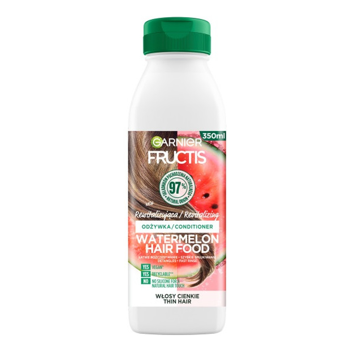 Garnier Fructis watermelon hair food conditioner rewitalizująca odżywka do włosów cienkich 350ml