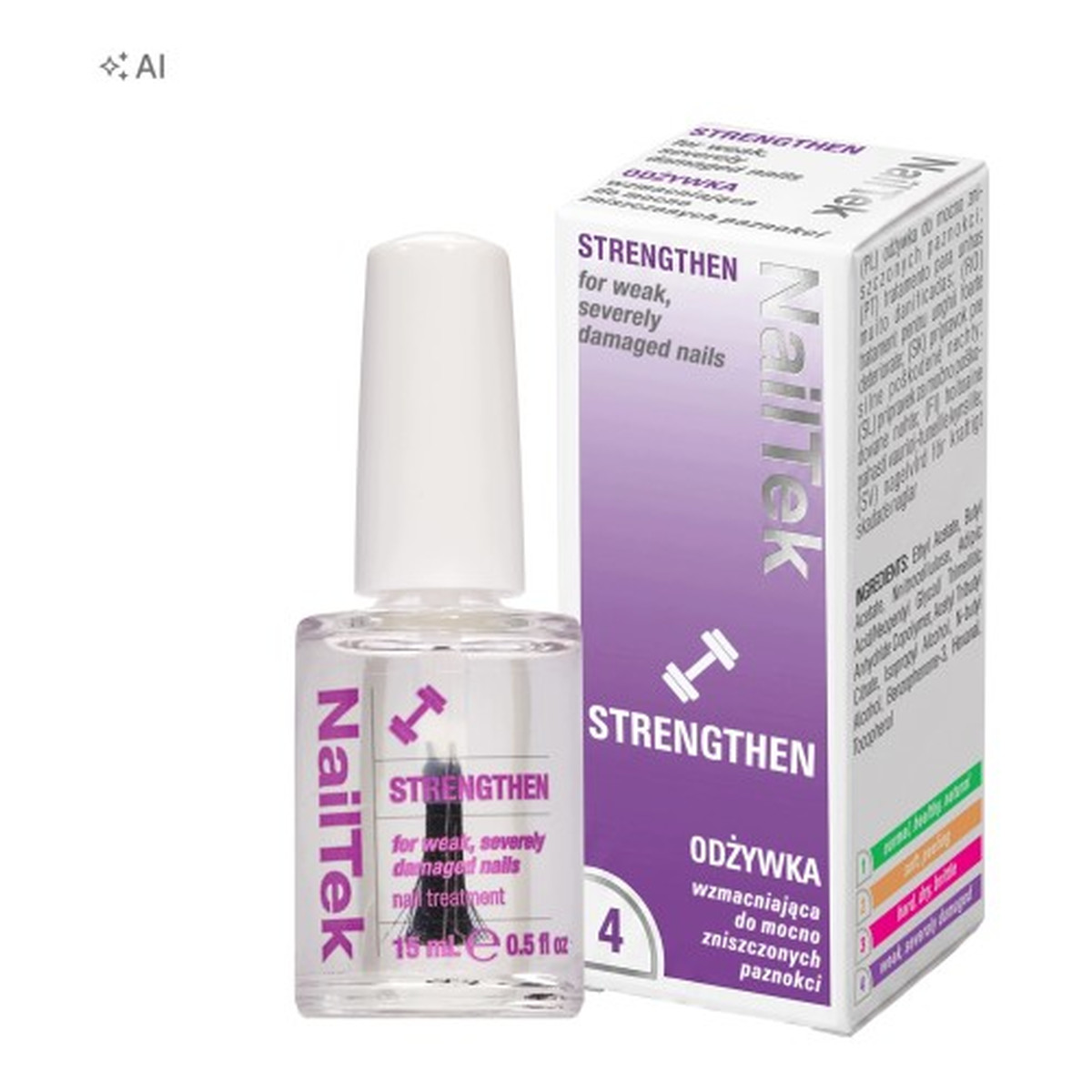 Nail Tek Strengthen 4 – odżywka wzmacniająca do mocno zniszczonych paznokci 15 ml 15ml