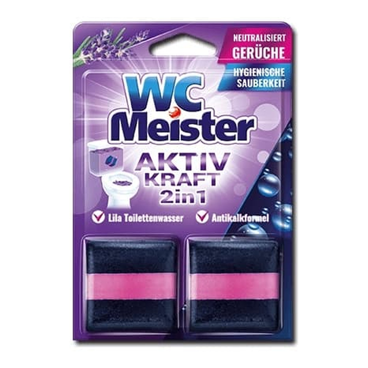 WC Meister Kostka barwiąca do spłuczki 2szt Lawenda 100g