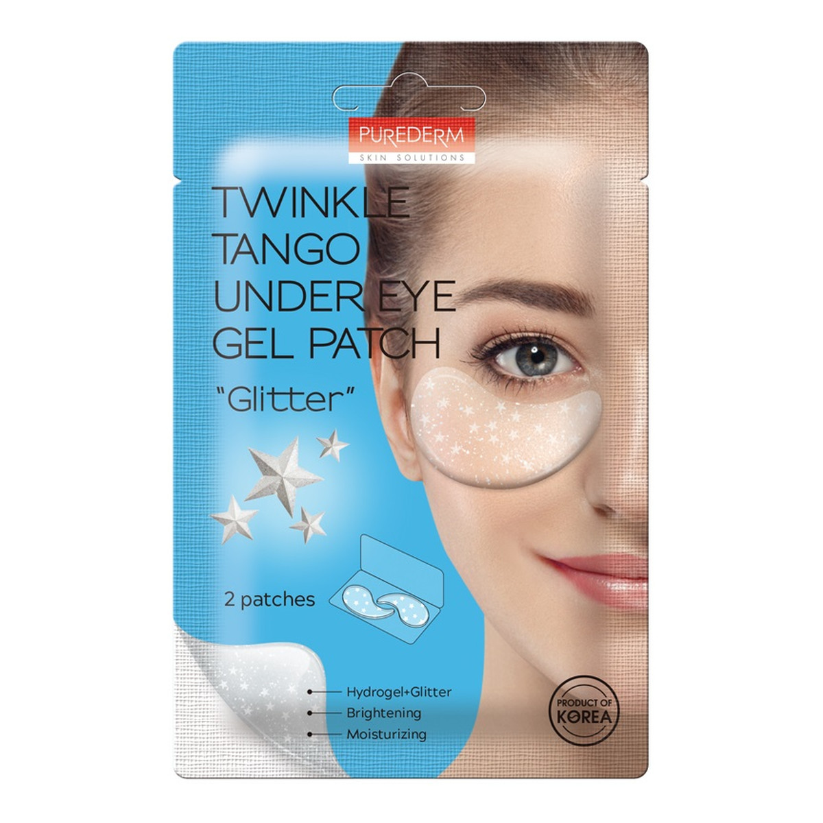 Purederm Twinkle tango under eye gel patch przeciwzmarszczkowe płatki pod oczy z brokatem 2szt