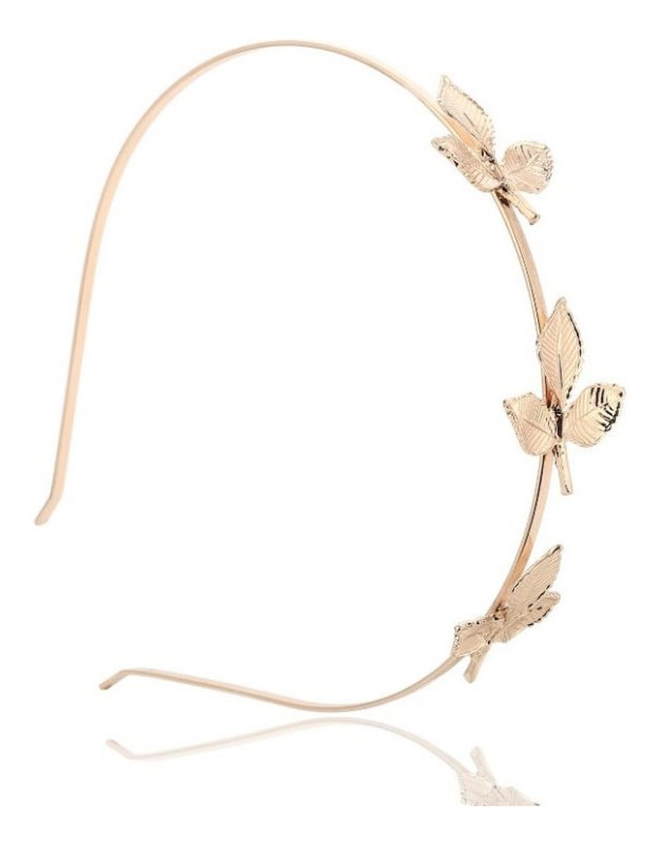 Opaska do włosów ozdobna 3 listki złota