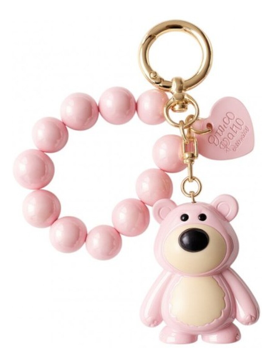 Brelok Do Kluczy Miś Z Koralikami Różowy BRL366R