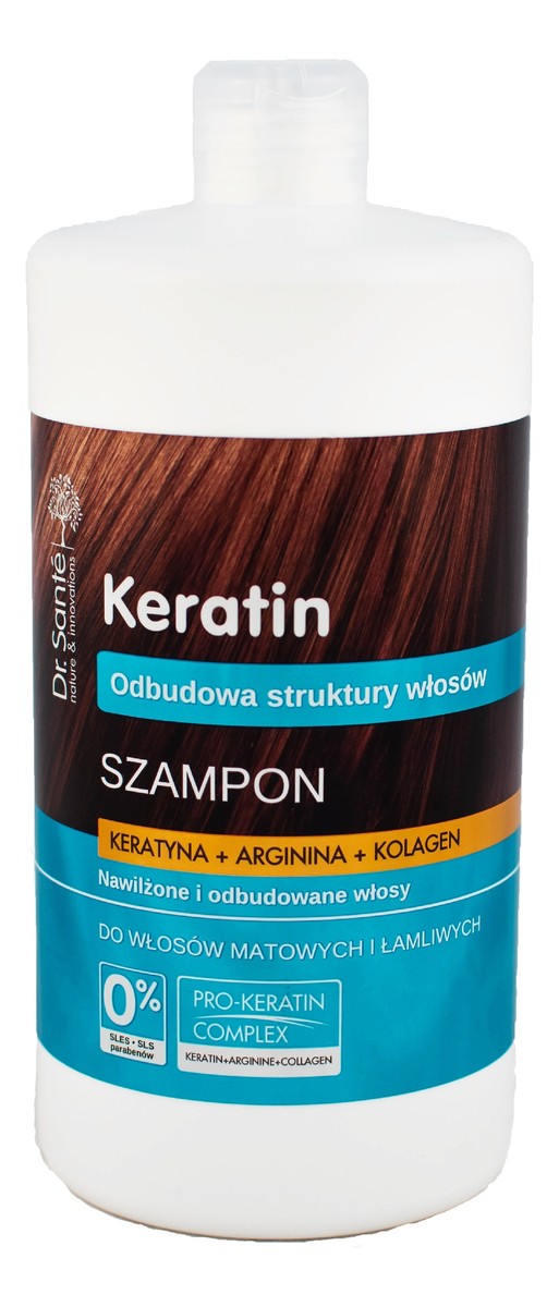 Keratin hair szampon odbudowujący do włosów łamliwych i matowych