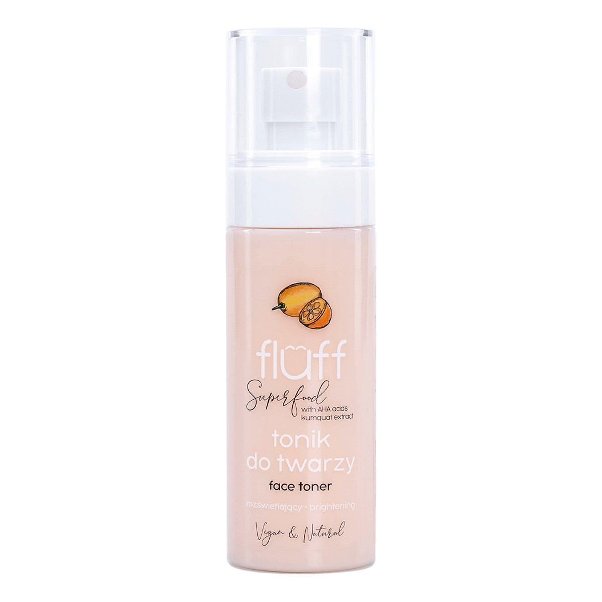 Fluff Superfood face toner brightening rozświetlający tonik do twarzy kwasy aha & kumkwat 100ml