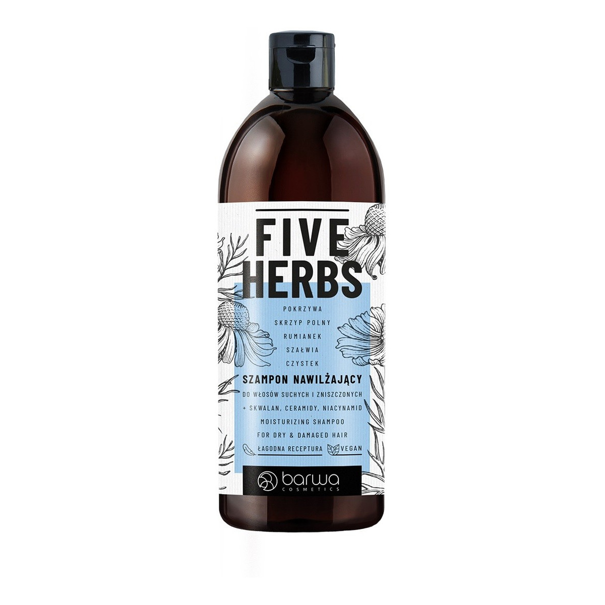 Barwa Five Herbs Szampon nawilżający - do włosów suchych i zniszczonych 480ml