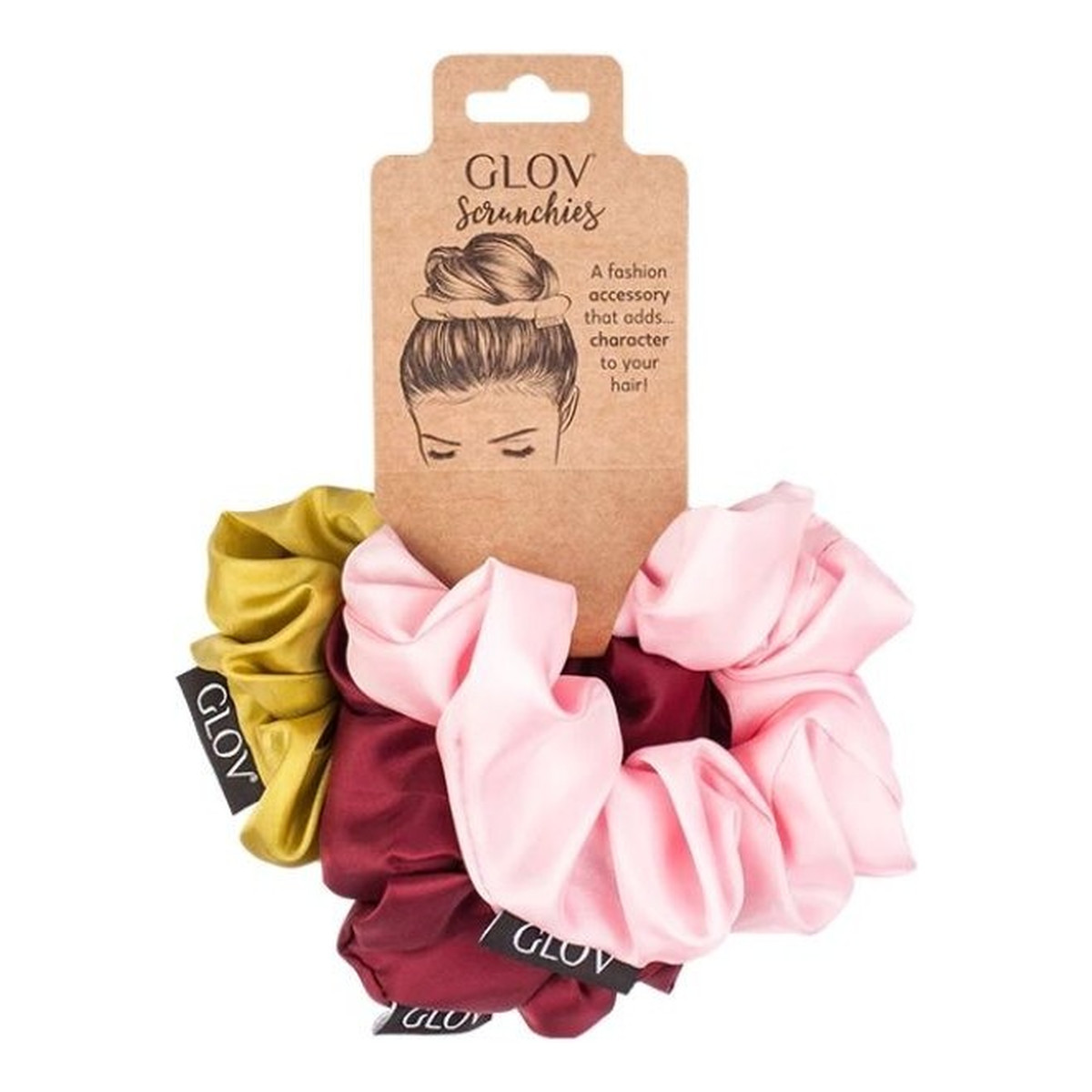 Glov Scrunchies zestaw gumek do włosów Dark Pink 3szt