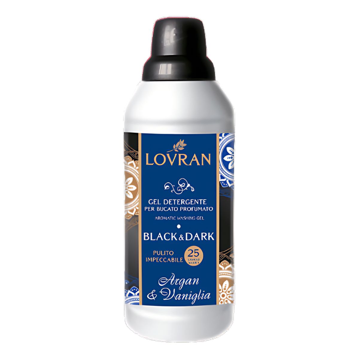 Lovran Black & Dark Żel do prania czarnych i ciemnych tkanin Argan & Vaniglia 25 prań 1000ml