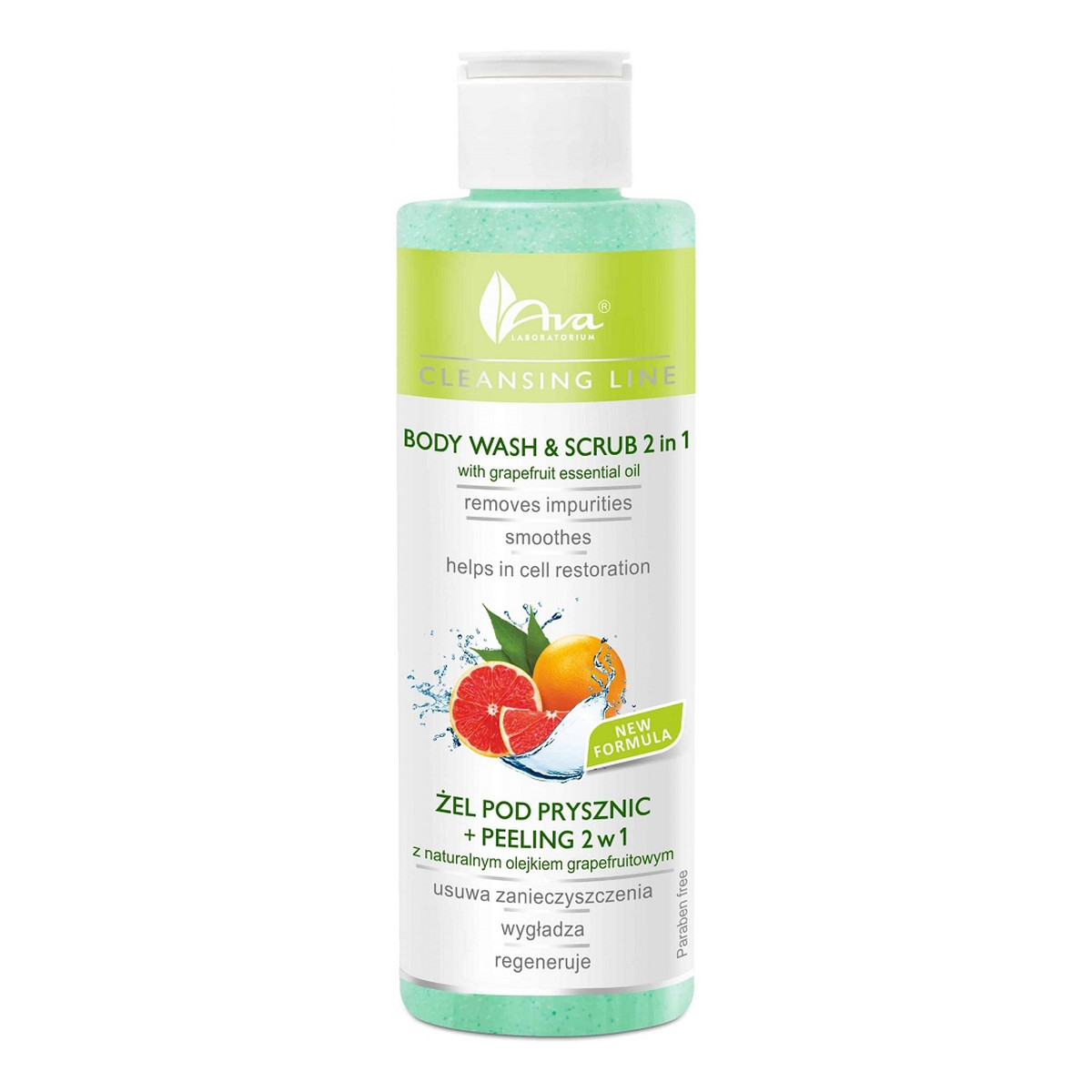Ava Laboratorium Cleansing Line Żel pod prysznic + peeling 2w1 z naturalnym olejkiem grapefruitowym 200ml