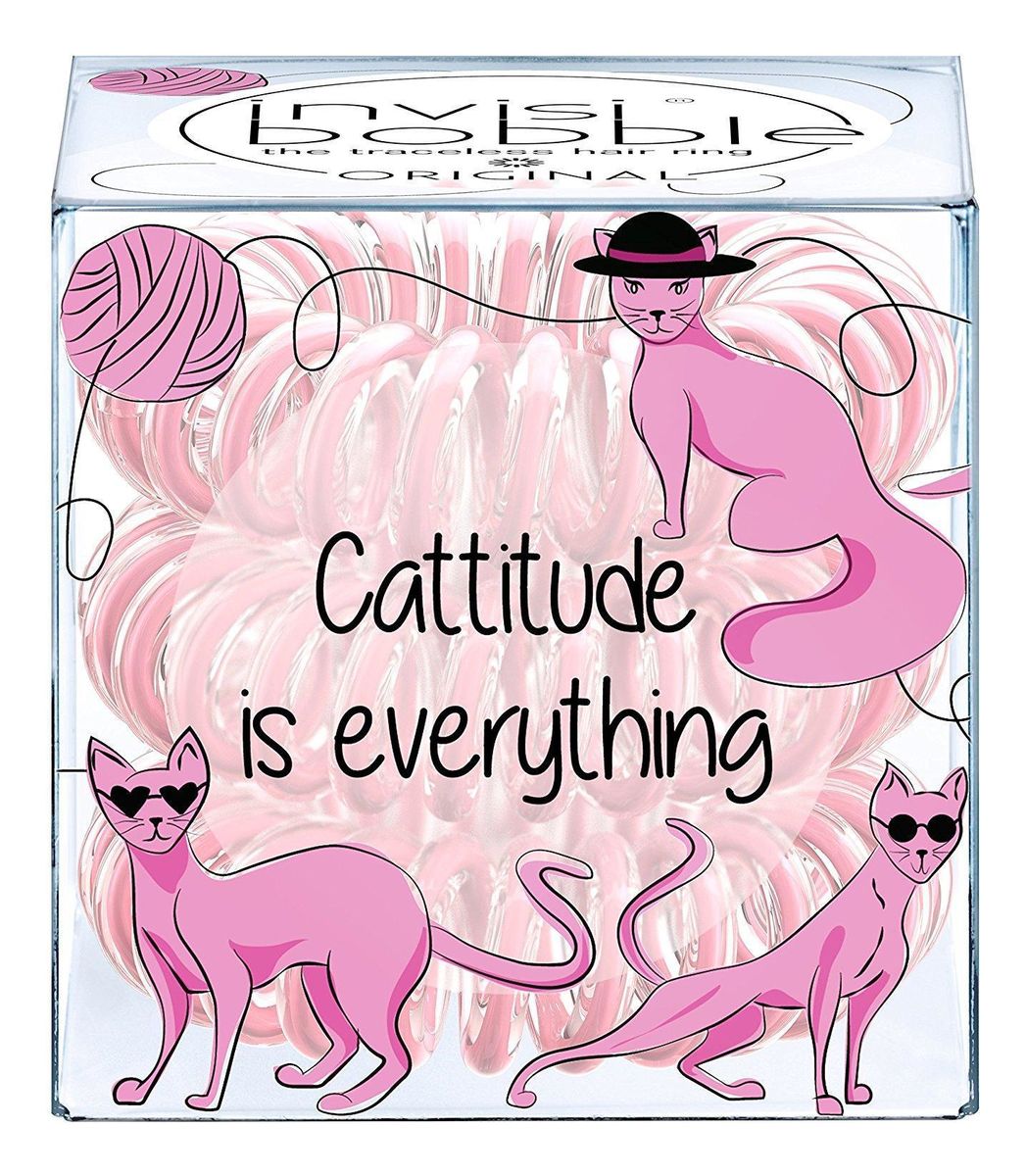 Cattitudo Is Everything 3 gumki do włosów różowe