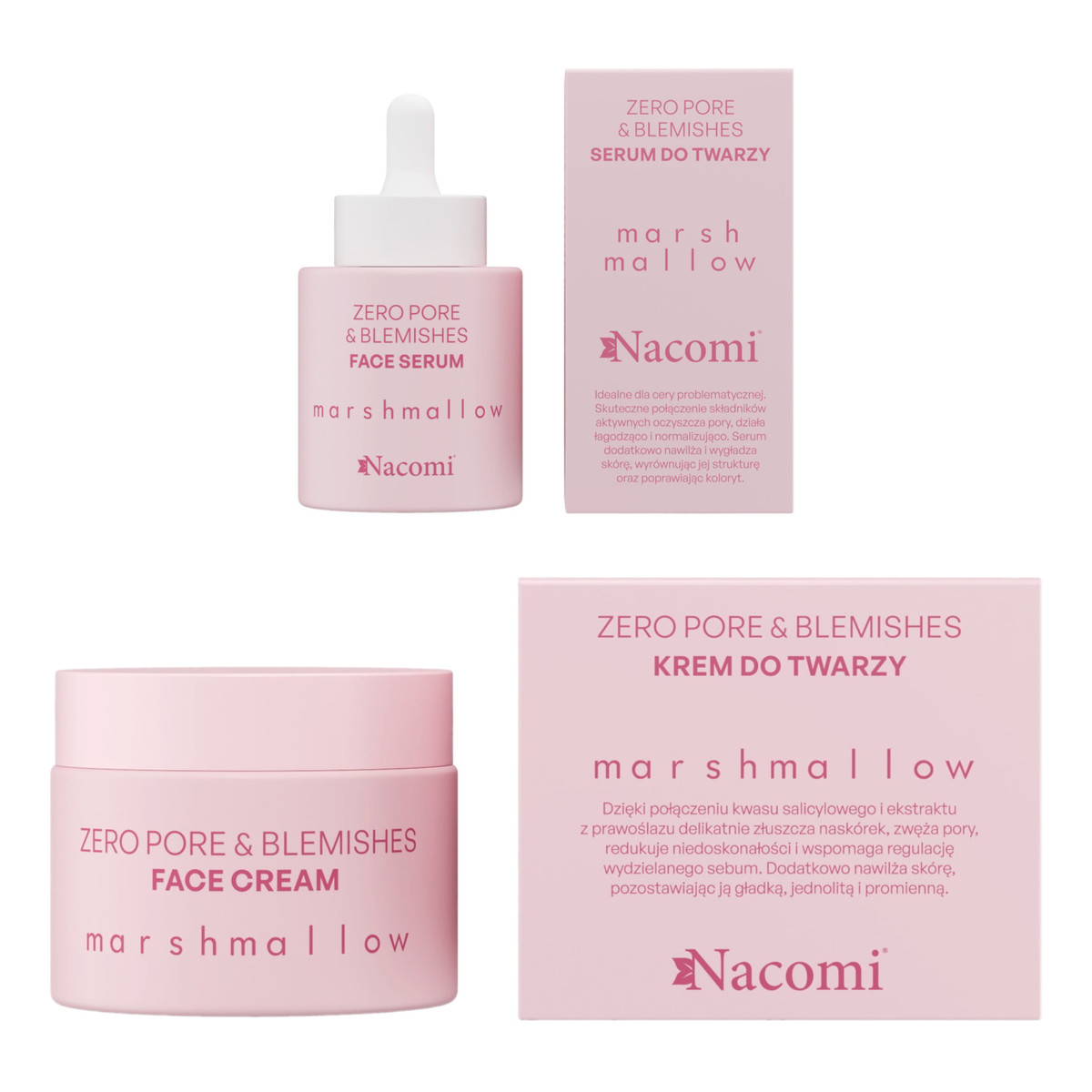 Nacomi Zero pore & blemishes Marshmallow Krem do twarzy + Serum