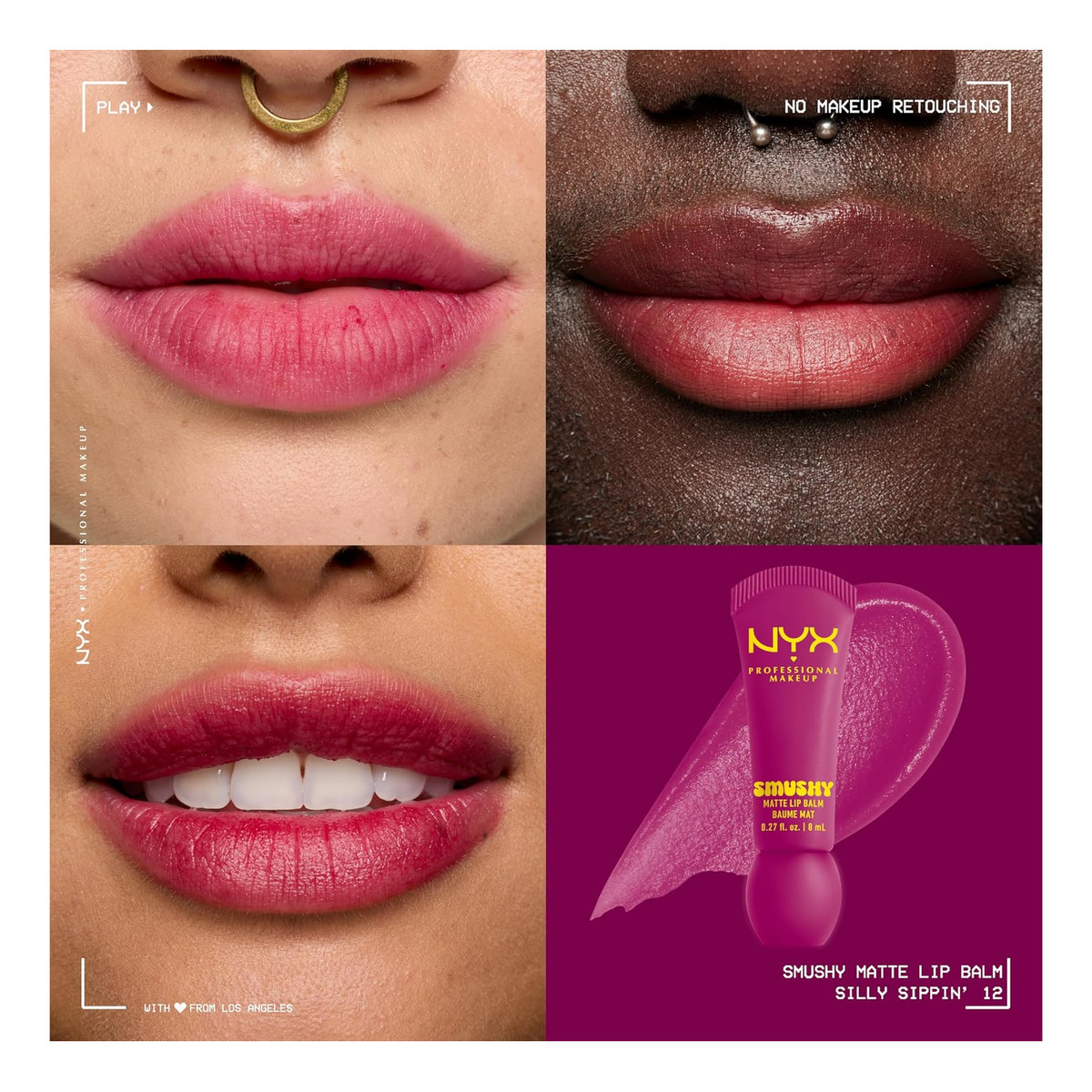 NYX Professional MakeUp Smushy Nawilżająco-matujący balsam do ust z pigmentem 8ml